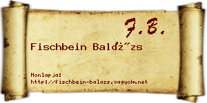 Fischbein Balázs névjegykártya