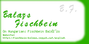 balazs fischbein business card
